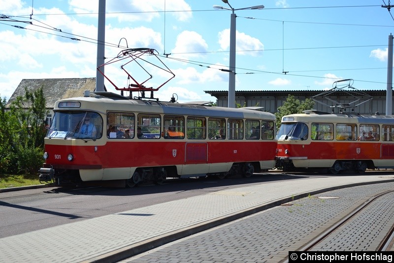 Bild: HTW 931+901 fuhren als Linie 9E als Zubringer zum Tag der offen Tür in Bhf.Freiimfelder Straße.