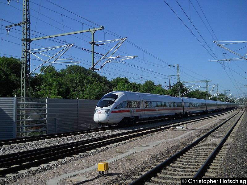 Bild: ICE Hansestadt Greifswald+ICE Heidelberg bei der Einfahrt in Erfurt Hauptbahnhof.