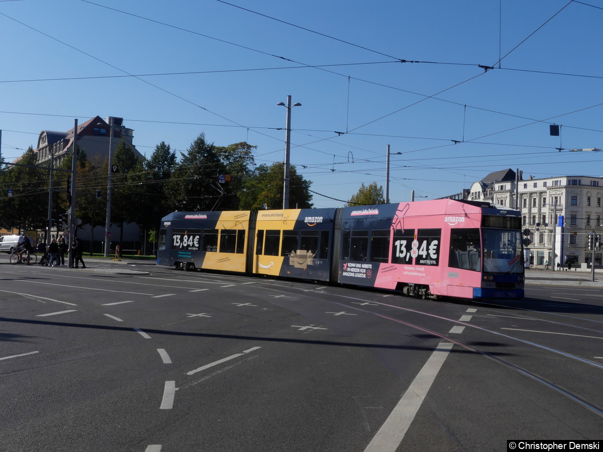 Bild: TW 1141 als Linie 34 am Goerdelerring in Richtung S-Bahnhof Plagwitz.