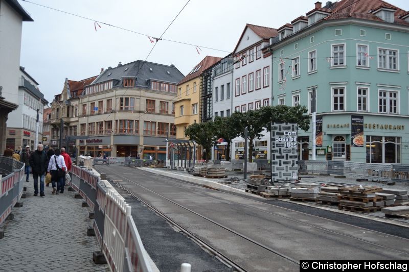 Bild: Blick auf die Haltestelle Fischmarkt/Rathaus.