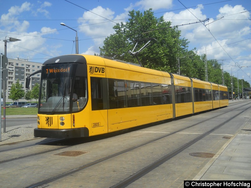 Bild: Auf der Linie 7 nach Weixdorf in Bereich Webergasse.