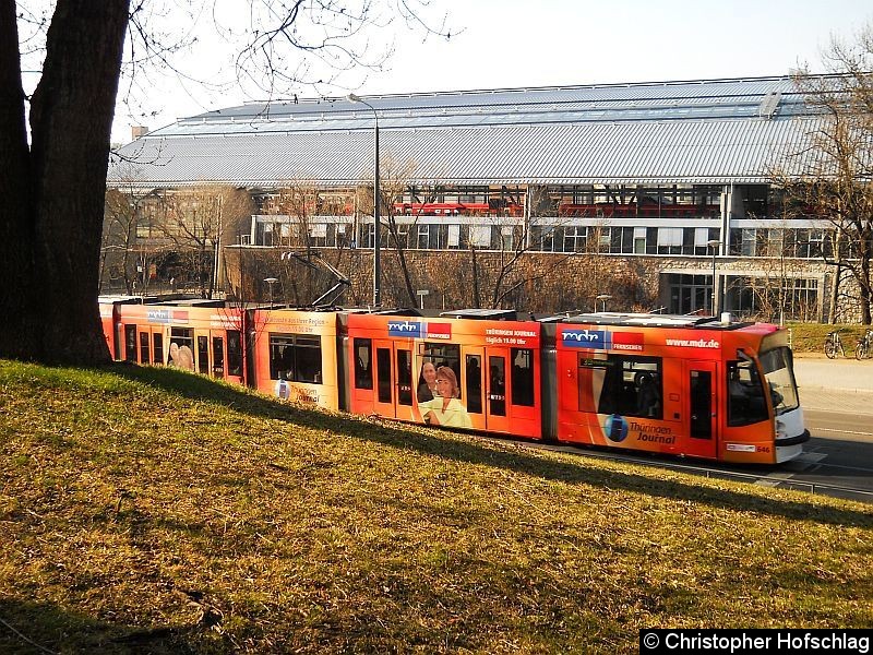 Bild: TW 646+712 auf der Linie 3 am Stadtpark.