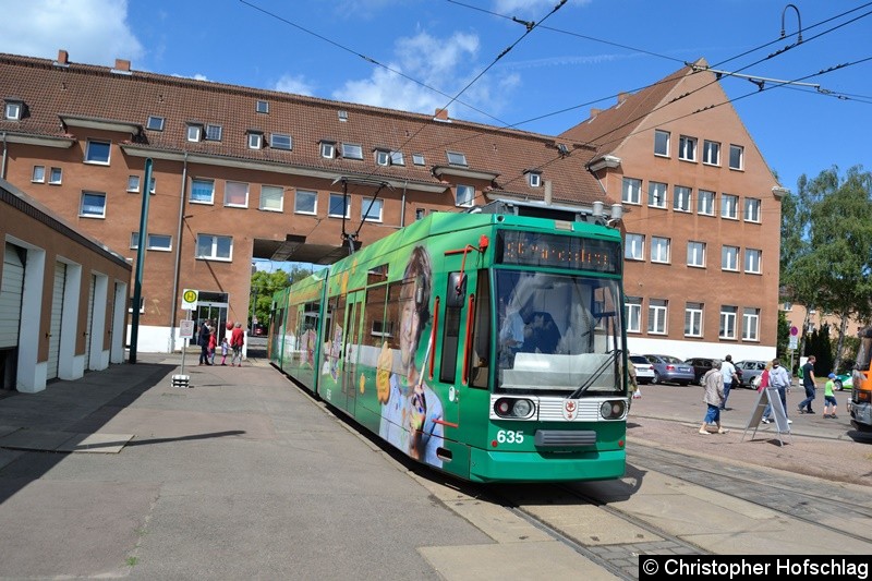 Bild: TW 635 als Linie 9E in BHF.BHF.Freiimfelder Straße