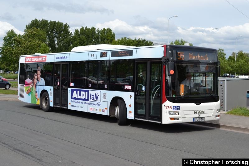 Bild: Wagen 176 als Linie 95 am Europaplatz.