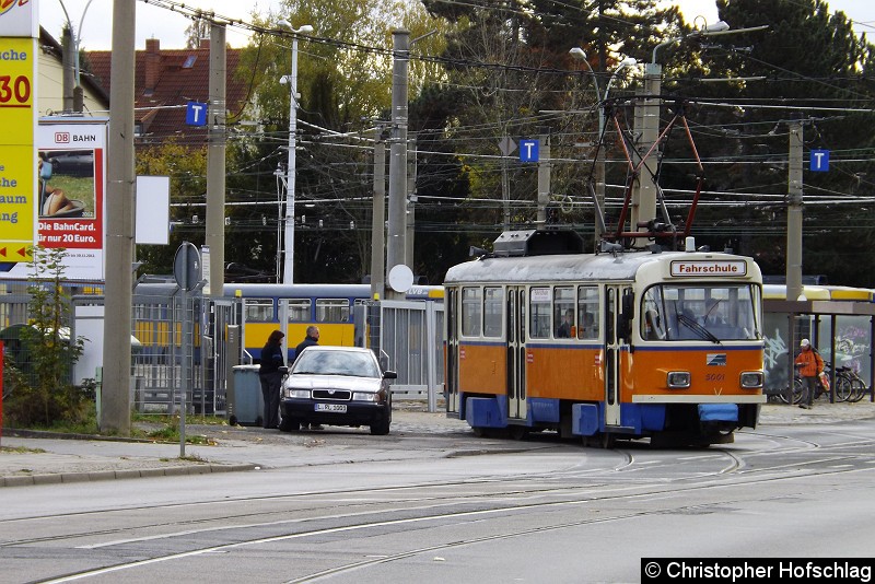 Bild: Bei der Ausfahrt aus den Straßenbahnhof Dölitz