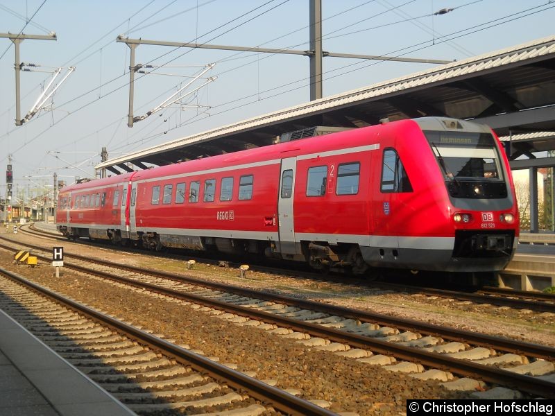 Bild: Bei der Einfahrt in Erfurt Hauptbahnhof.