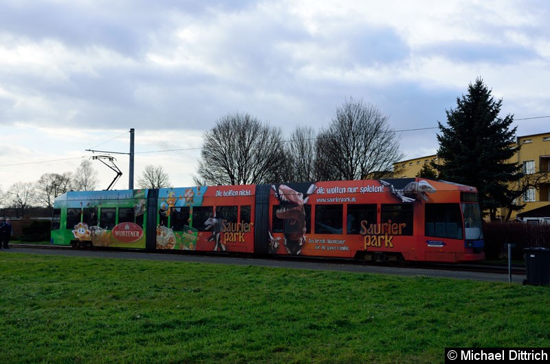 Bild: 1109 als Linie 10 auf dem Weg in die Wendeschleife Lößnig.