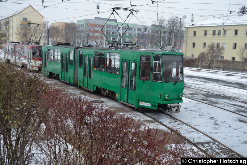 Bild: TW 518+519 in Betriebshof Nordhäuser Straße.