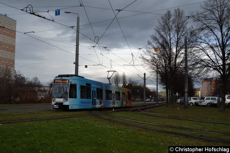 Bild: Tw 602 als Linie 1 am Gleisdreieck Warschauer Straße.