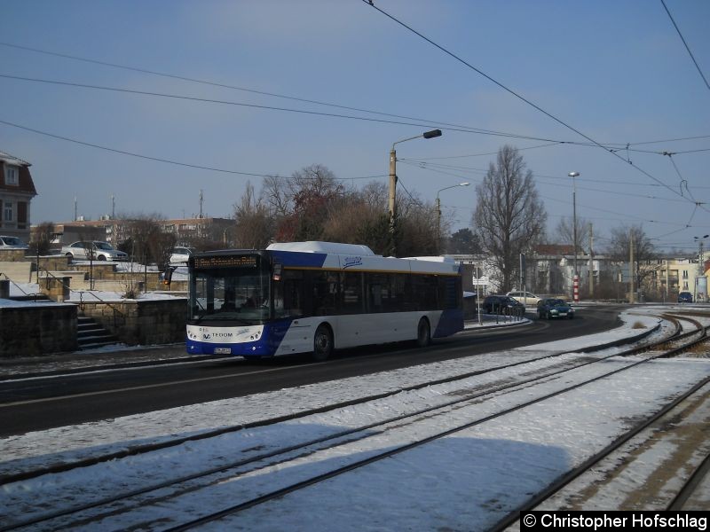 Bild: Bus 131 als Linie B in der Huttenstraße.