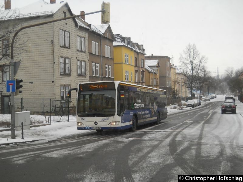 Bild: Bus 109 auf der Linie C an der Kreuzung Mozartstraße/Bebelstraße.