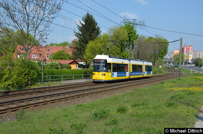 Bild: 1544 als Linie 16 kurz vor der Haltestelle Landsberger Allee/Rhinstr.