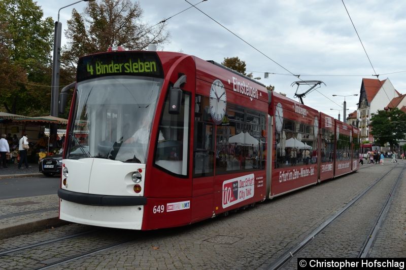 Bild: TW 649 als Linie 4 am Domplatz.