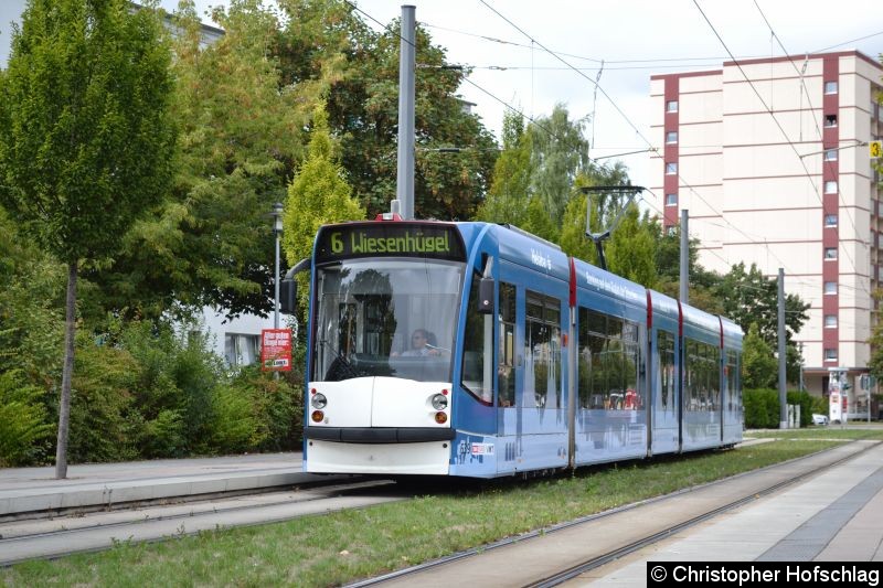 Bild: TW 639 als Linie 6 an der Haltestelle Mainzer Straße.