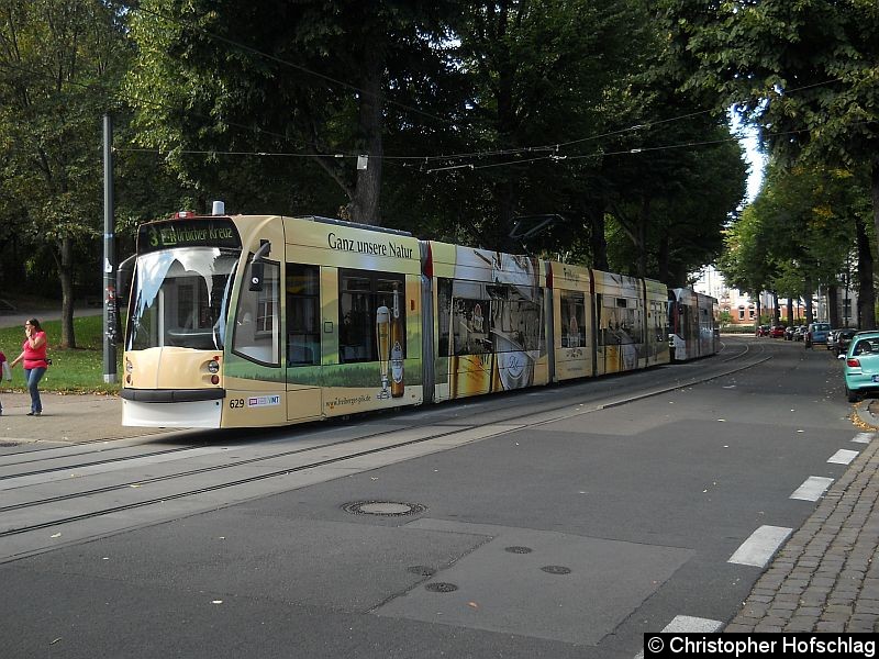 Bild: Tw 629+705 in der Windhorststraße auf der Linie 3.