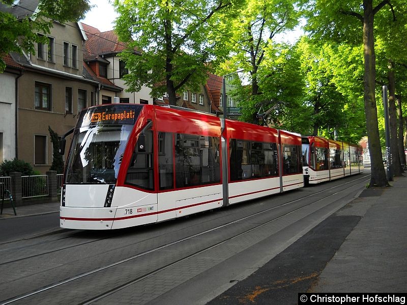 Bild: TW 718+640 auf der Linie 3 in der Robert-Koch-Straße.