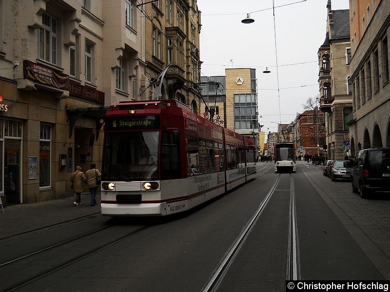 Bild: TW 612 in der Bahnhofstraße auf der Linie 6.