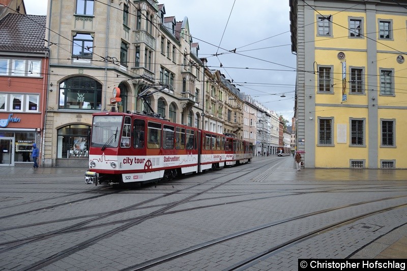 Bild: TW 522+530 als Stadtrundfahrt am Anger.