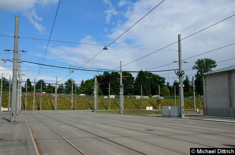 Bild: Blick auf das Gleisfeld des Betriebshofes.