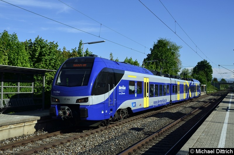 Bild: ET 358 (Meridian) auf dem Weg nach München Hbf. in Otterfing.