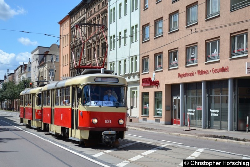 Bild: HTW 931+901 bei der Einfahrt in die Haltestelle Betriebshof Freiimfelder Straße