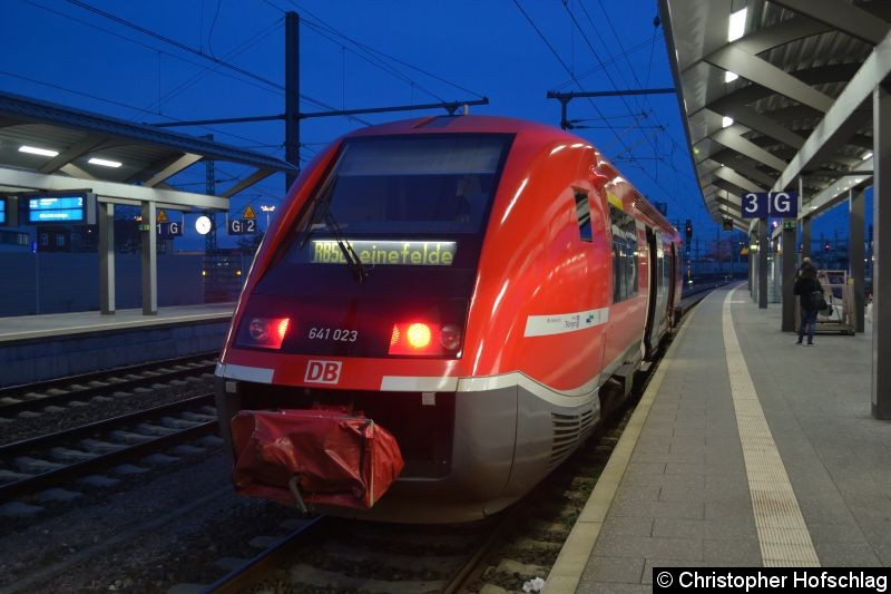 Bild: 641 023 als RB 52 nach Leinefelde in Erfurt Hauptbahnhof.