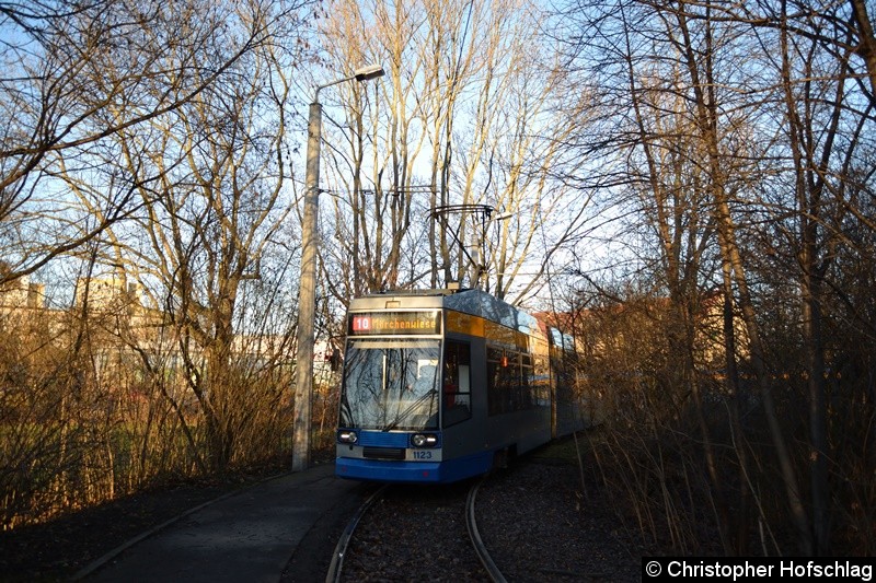 Bild: TW 1123 als Linie 10 in der Schleife Märchenwiese