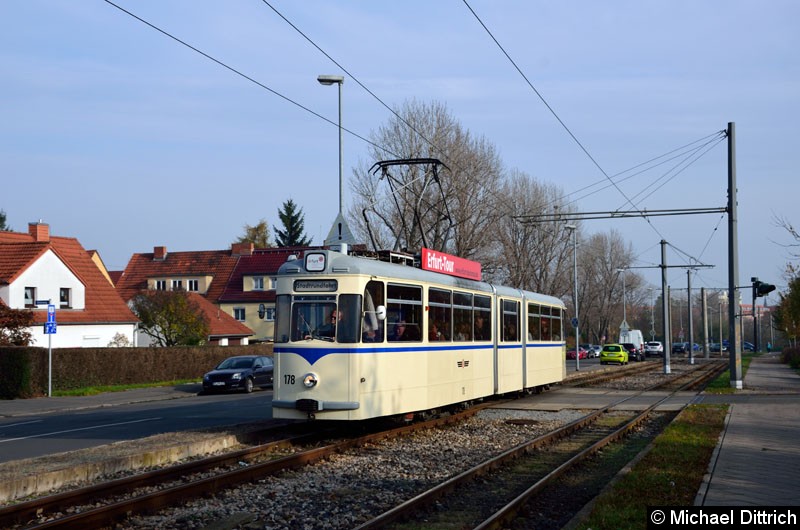 Bild: 178 als Stadtrundfahrt auf der Betriebsstrecke in der Marie-Elise-Kayser-Str.