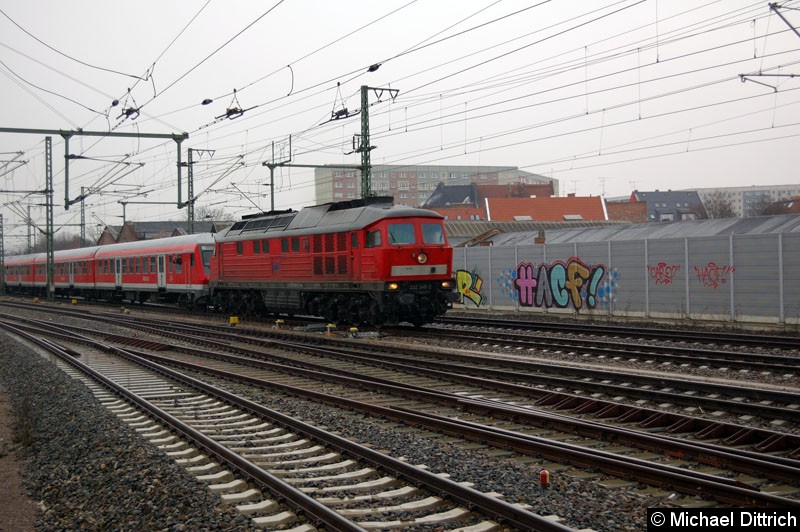 Bild: Mit einem Sonderzug kam die 232 240 am 7. Dezember 2013 in Erfurt Hbf. an.