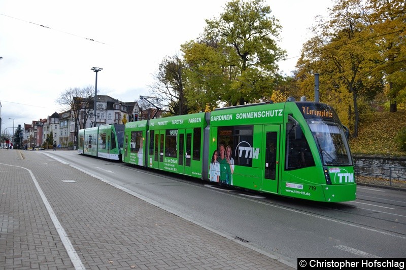 Bild: TW 719+714 als Linie 3 in Bereich Schillerstraße/Hauptbahnhof.