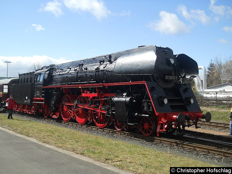 Bild: BR 01 1531-1 beim Geburtstag der Erfurter Bahn in Erfurt Ost.