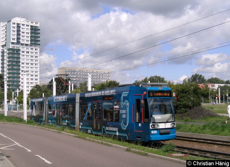 Bild: TW 659 als Linie 5 Rennbahnkreuz.