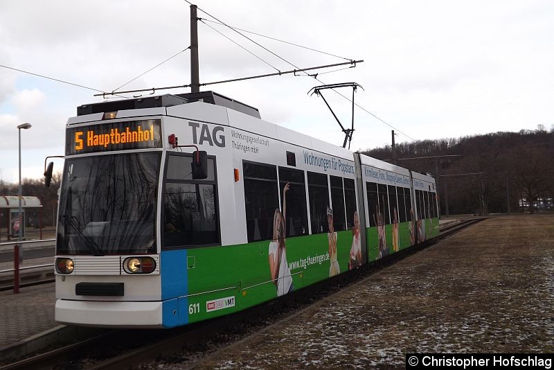 Bild: Als Linie 5 in Richtung Hauptbahnhof an der Endstelle Zoopark.