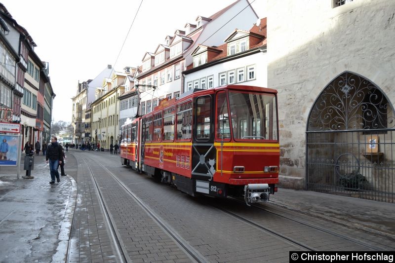 Bild: TW 512 in der Marktstraße in Richtung Domplatz.